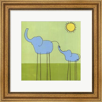 Framed Stick-Leg Elephant II Print