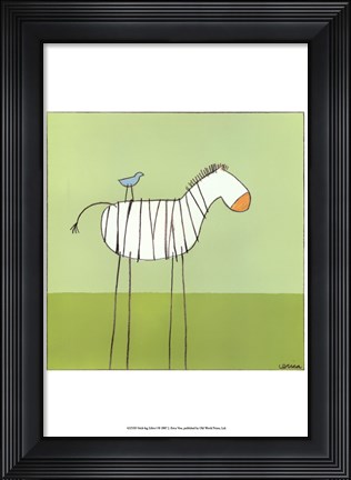 Framed Stick-Leg Zebra I Print