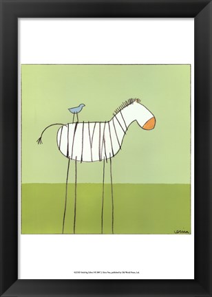Framed Stick-Leg Zebra I Print