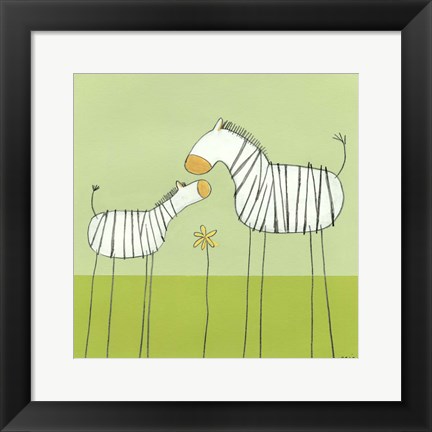 Framed Stick-Leg Zebra II Print