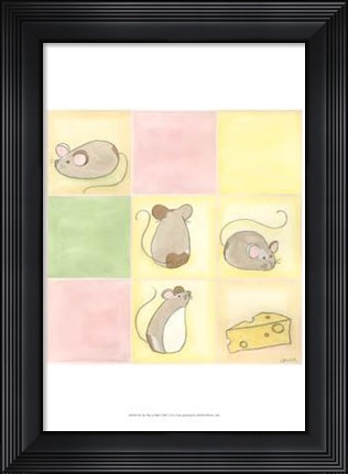 Framed Tic-Tac Mice In Pink Print