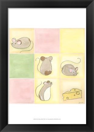 Framed Tic-Tac Mice In Pink Print