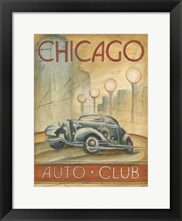 Framed Chicago Auto Club Print