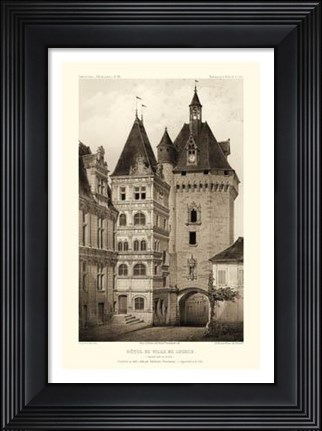 Framed Small Sepia Chateaux VI Print