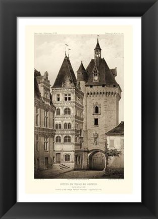 Framed Small Sepia Chateaux VI Print