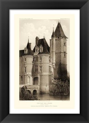 Framed Small Sepia Chateaux VII Print