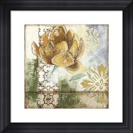 Framed Globeflower Fresco I Print