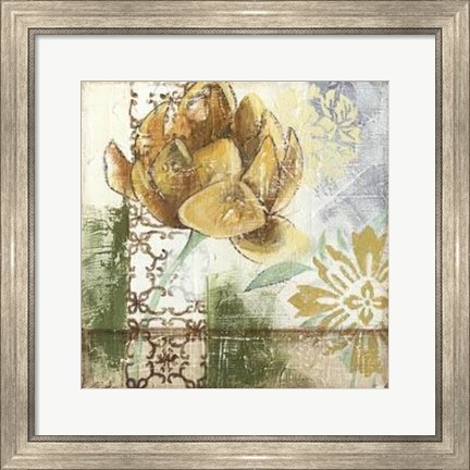 Framed Globeflower Fresco I Print