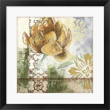 Framed Globeflower Fresco I Print