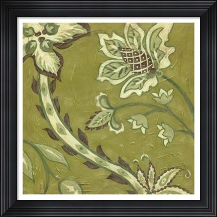 Framed Pistachio Paisley II Print