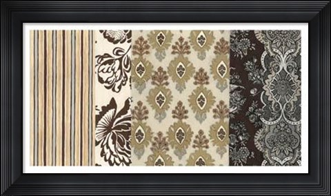 Framed Neutral Nouveau Panel II Print