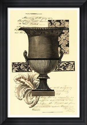 Framed Transitional Sepia Urn I Print
