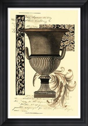 Framed Transitional Sepia Urn II Print