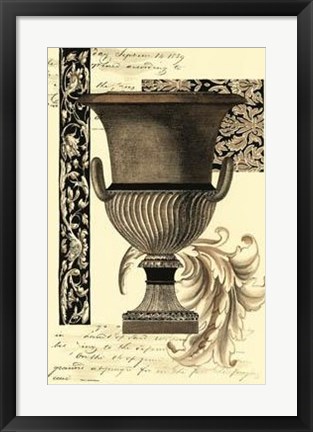 Framed Transitional Sepia Urn II Print