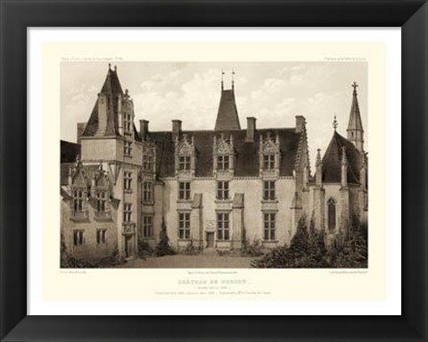 Framed Petite Sepia Chateaux I Print