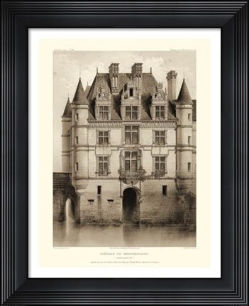 Framed Petite Sepia Chateaux V Print