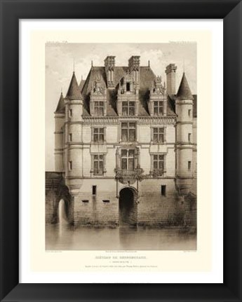 Framed Petite Sepia Chateaux V Print