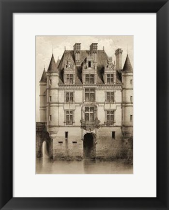 Framed Petite Sepia Chateaux V Print