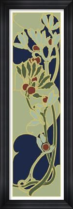 Framed Nouveau Floral Panel II Print