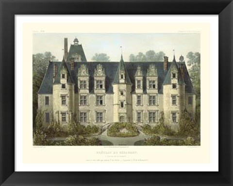 Framed Petite French Chateaux III Print