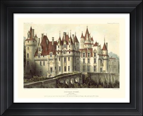 Framed Petite French Chateaux VII Print