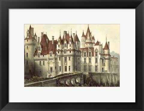 Framed Petite French Chateaux VII Print