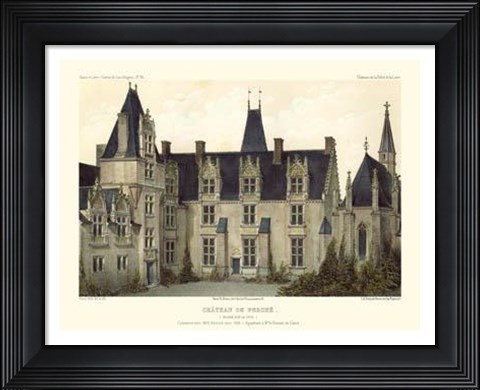 Framed Petite French Chateaux VIII Print