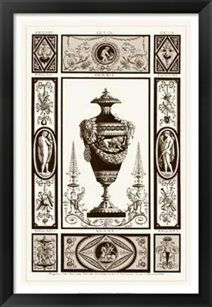 Framed Sepia Pergolesi Urn II Print