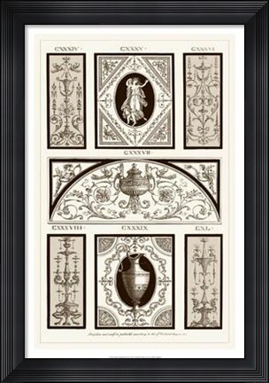 Framed Sepia Pergolesi Panel I Print