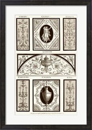 Framed Sepia Pergolesi Panel I Print