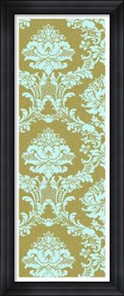 Framed Vivid Damask In Gold I Print