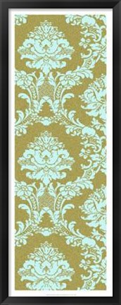 Framed Vivid Damask In Gold I Print