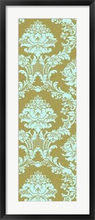 Framed Vivid Damask In Gold I Print