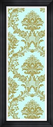 Framed Vivid Damask In Gold II Print