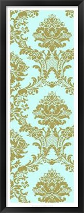 Framed Vivid Damask In Gold II Print