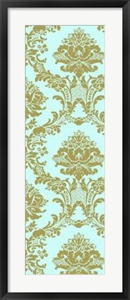 Framed Vivid Damask In Gold II Print