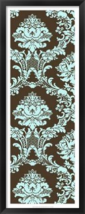 Framed Vivid Damask In Blue I Print