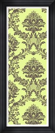 Framed Vivid Damask In Green II Print