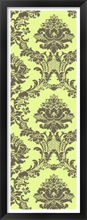 Framed Vivid Damask In Green II Print