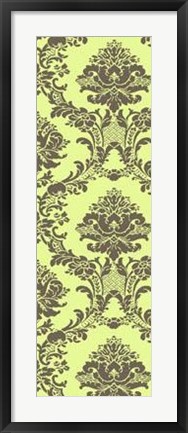 Framed Vivid Damask In Green II Print