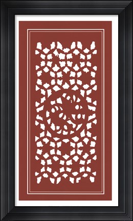 Framed Shoji Screen In Cinnabar II Print