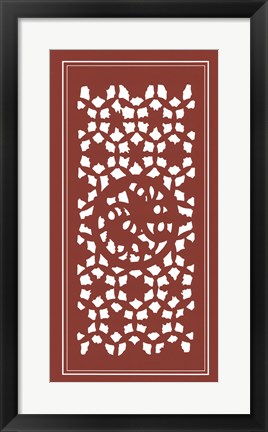 Framed Shoji Screen In Cinnabar II Print