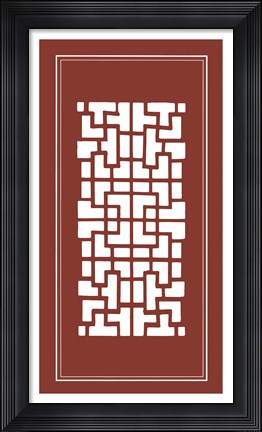 Framed Shoji Screen In Cinnabar III Print