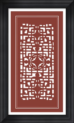 Framed Shoji Screen In Cinnabar IV Print