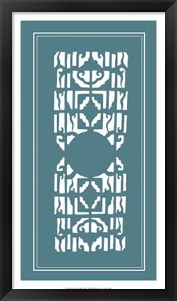 Framed Shoji Screen In Teal I Print