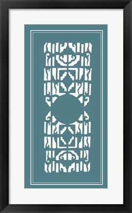 Framed Shoji Screen In Teal I Print