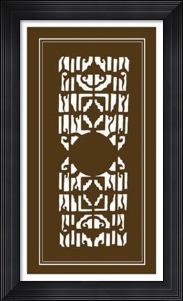 Framed Shoji Screen In Brown I Print
