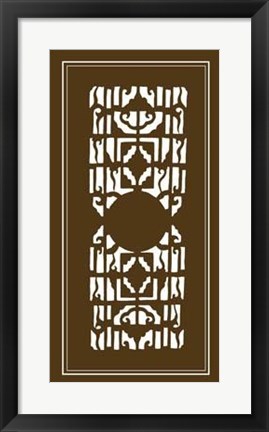 Framed Shoji Screen In Brown I Print