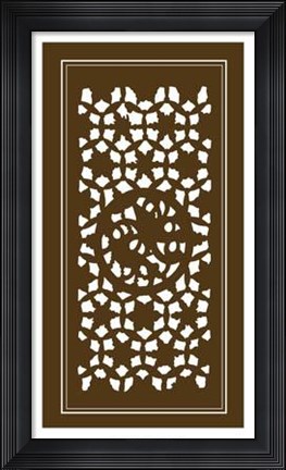 Framed Shoji Screen In Brown II Print