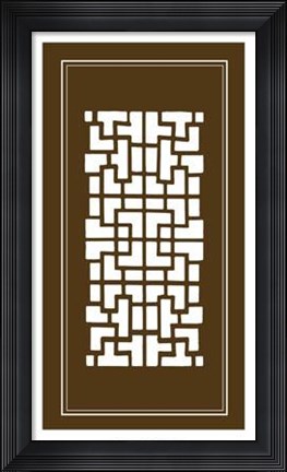 Framed Shoji Screen In Brown III Print